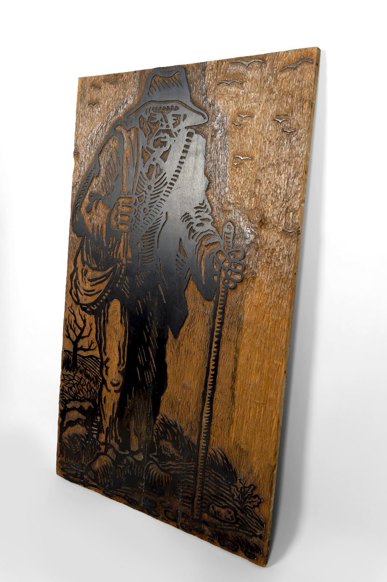 Woodcut Plate / Matrix, "le Chemineau", France, 1978-photo-3