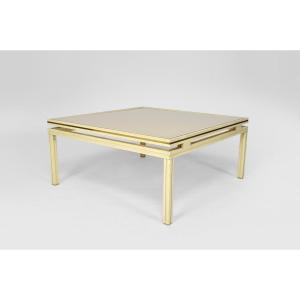 Square Coffee Table In Lacquered Aluminum By Pierre Vandel, France, Circa 1970