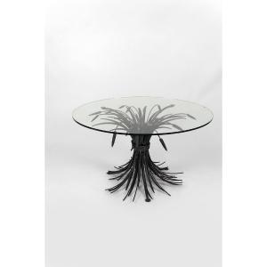 Table Basse / D'appoint / Guéridon,  Aux Epis De Blé, "Coco Chanel", Par Goossens, Circa 1970