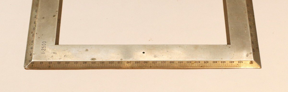 Large Square Protractor In Nickel Silver By Morin-photo-2