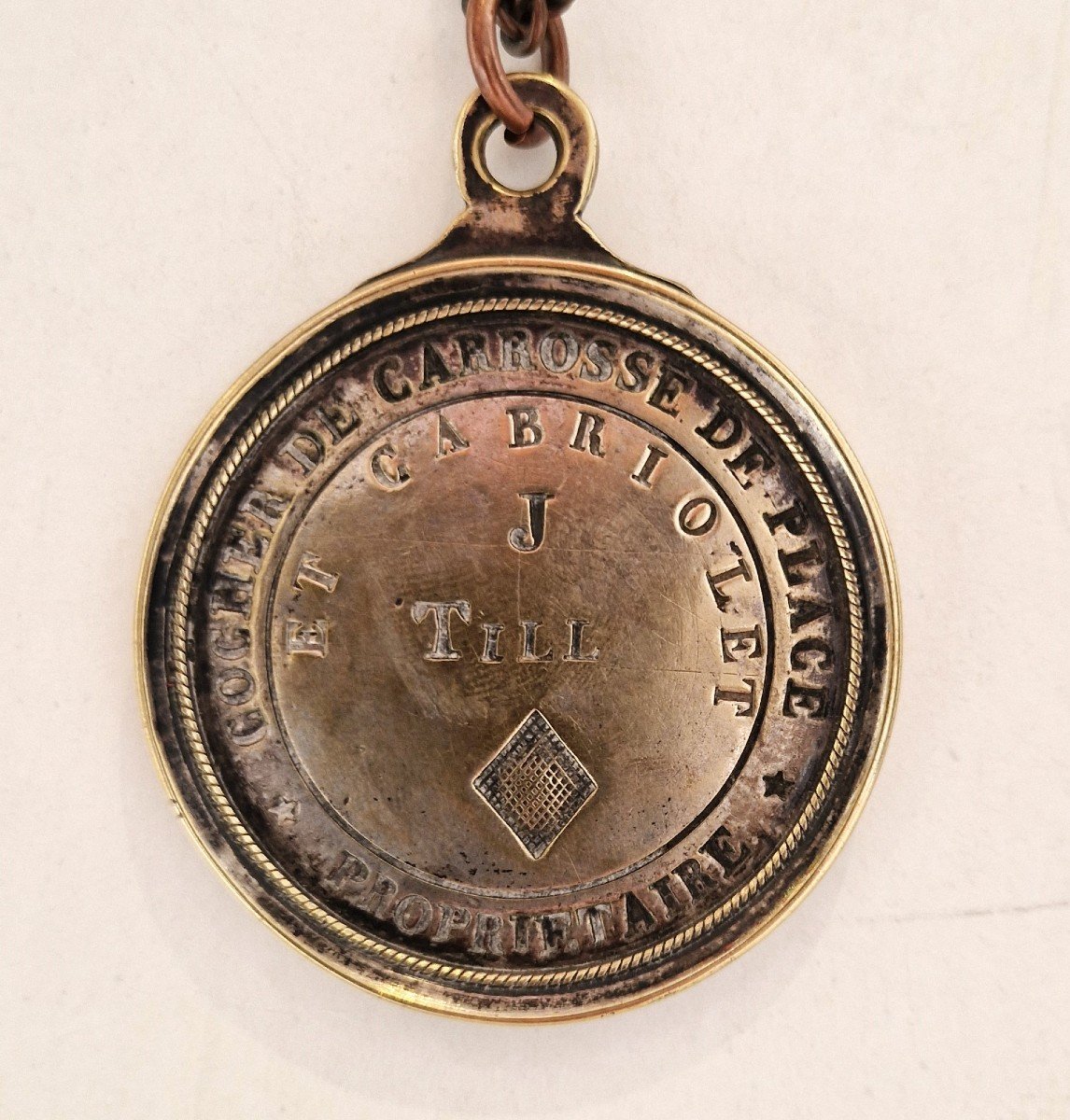 Médaille De Cocher Propriétaire Till XIXe