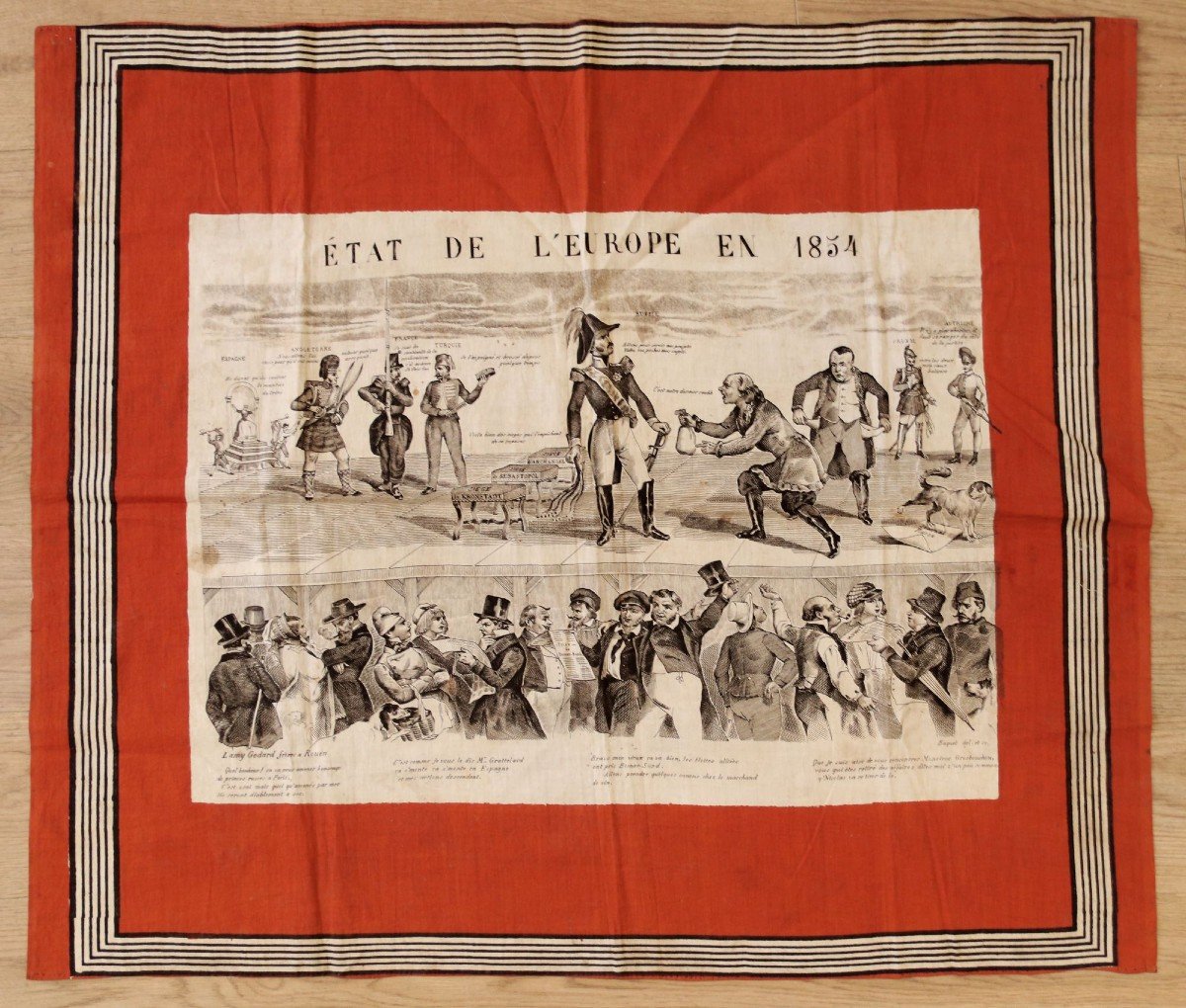 Caricature On Textile Rouen C. 1854