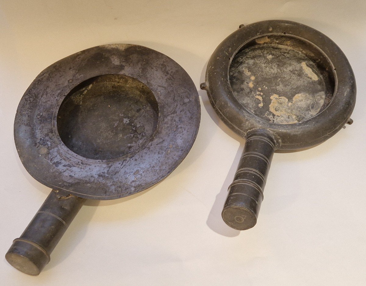 2 Pewter Bedpans, Circa 1800-1820