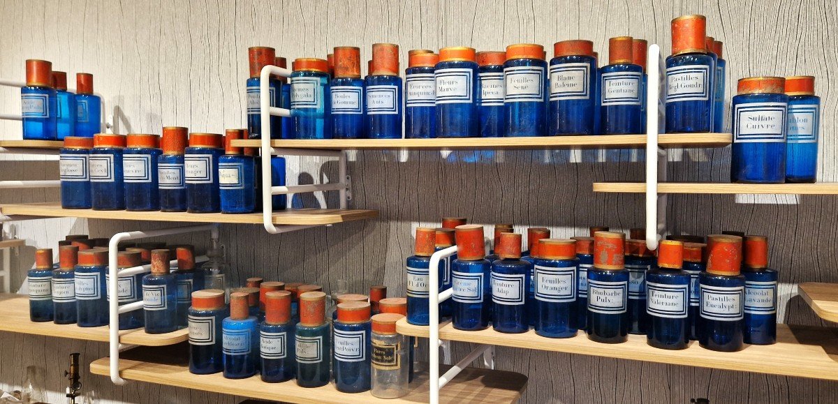 Set Of 99 Pharmacy Jars, Circa 1900-photo-3