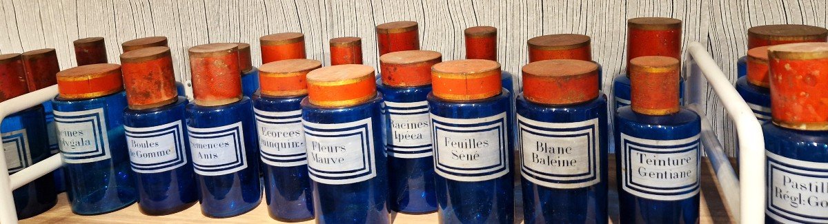 Set Of 99 Pharmacy Jars, Circa 1900-photo-4