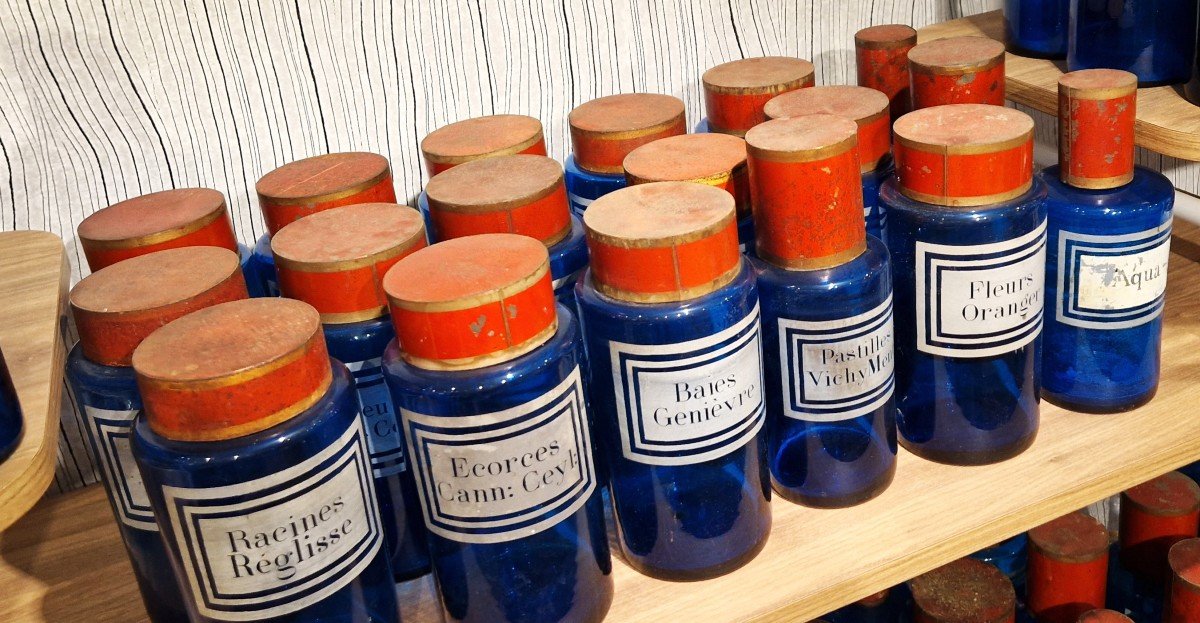 Set Of 99 Pharmacy Jars, Circa 1900-photo-1