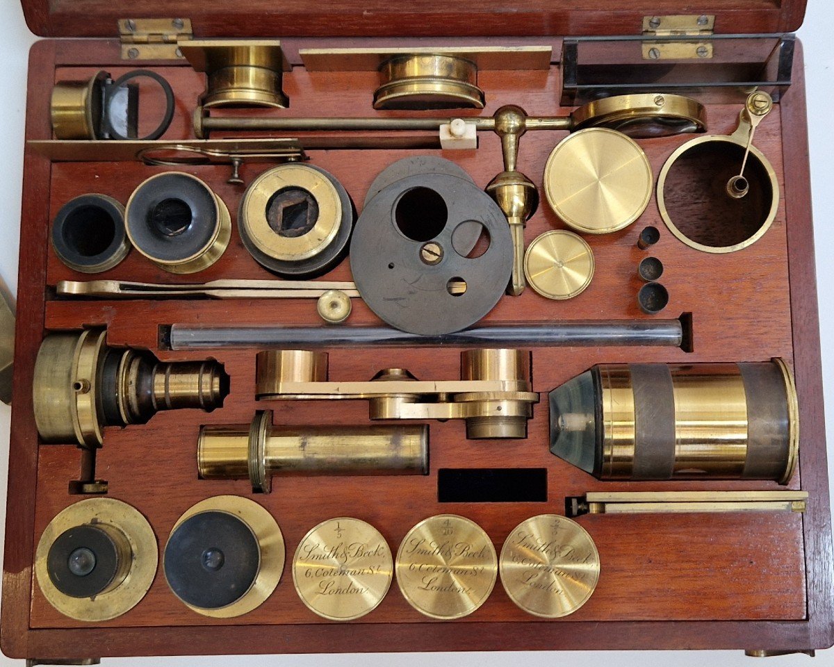 Large Smith & Beck Microscope, Circa 1859-photo-3