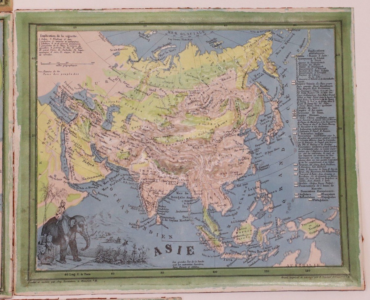 Ravenstein - 6 Relief Maps - C. 1860-photo-3