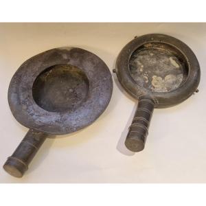 2 Pewter Bedpans, Circa 1800-1820