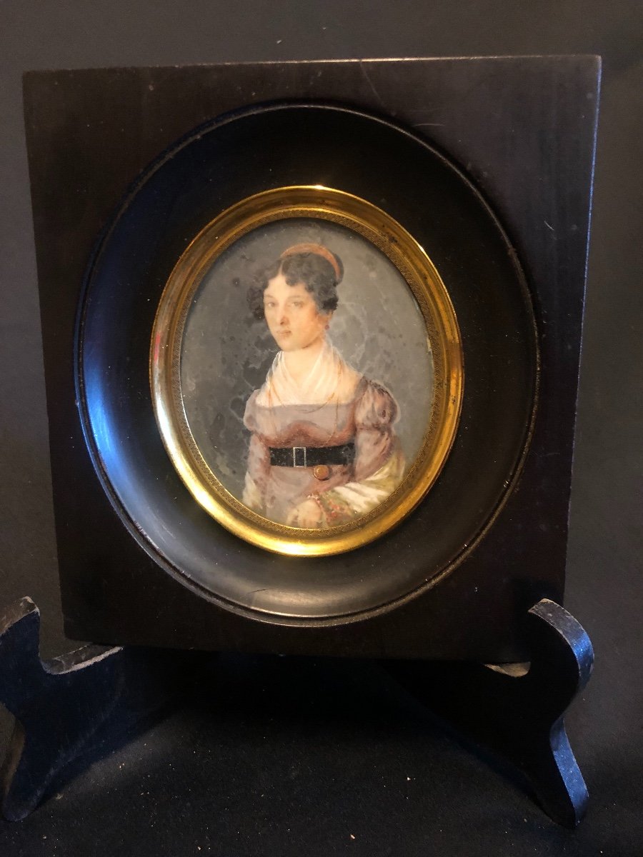 Miniature Late 18th Revolutionary Woman-photo-4