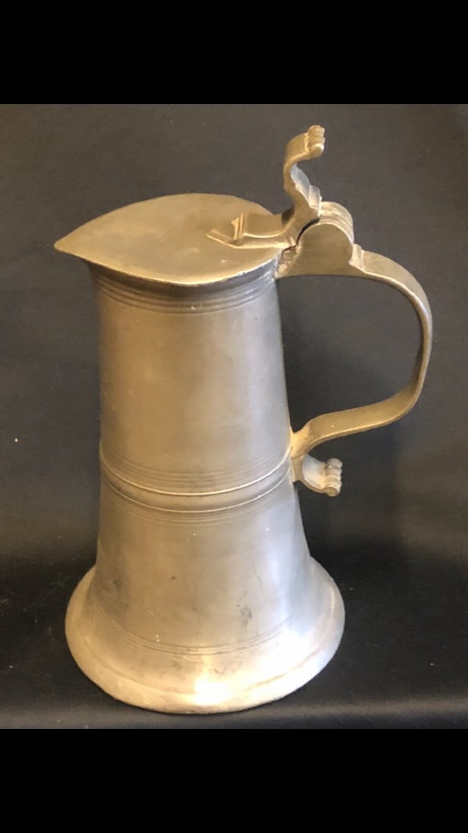 Pewter Pitcher Strasbourg 18th Tin Pewter-photo-3