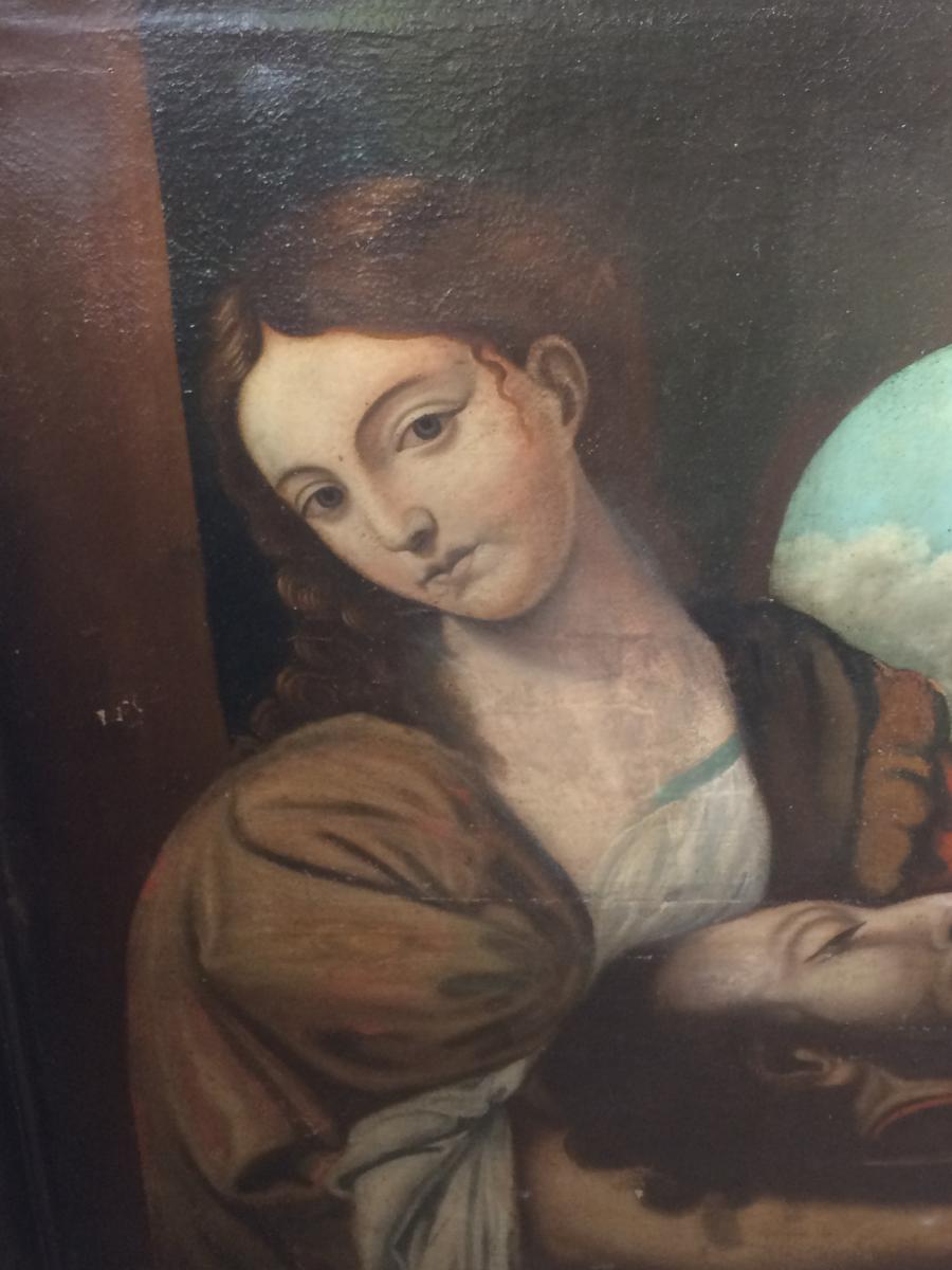 Table Oil On Canvas Salome And Head Of The Saint John Batiste 17th-photo-2