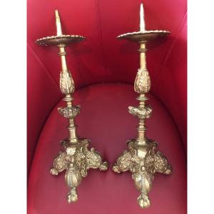 Pair Of 17th Century Italian Candlesticks