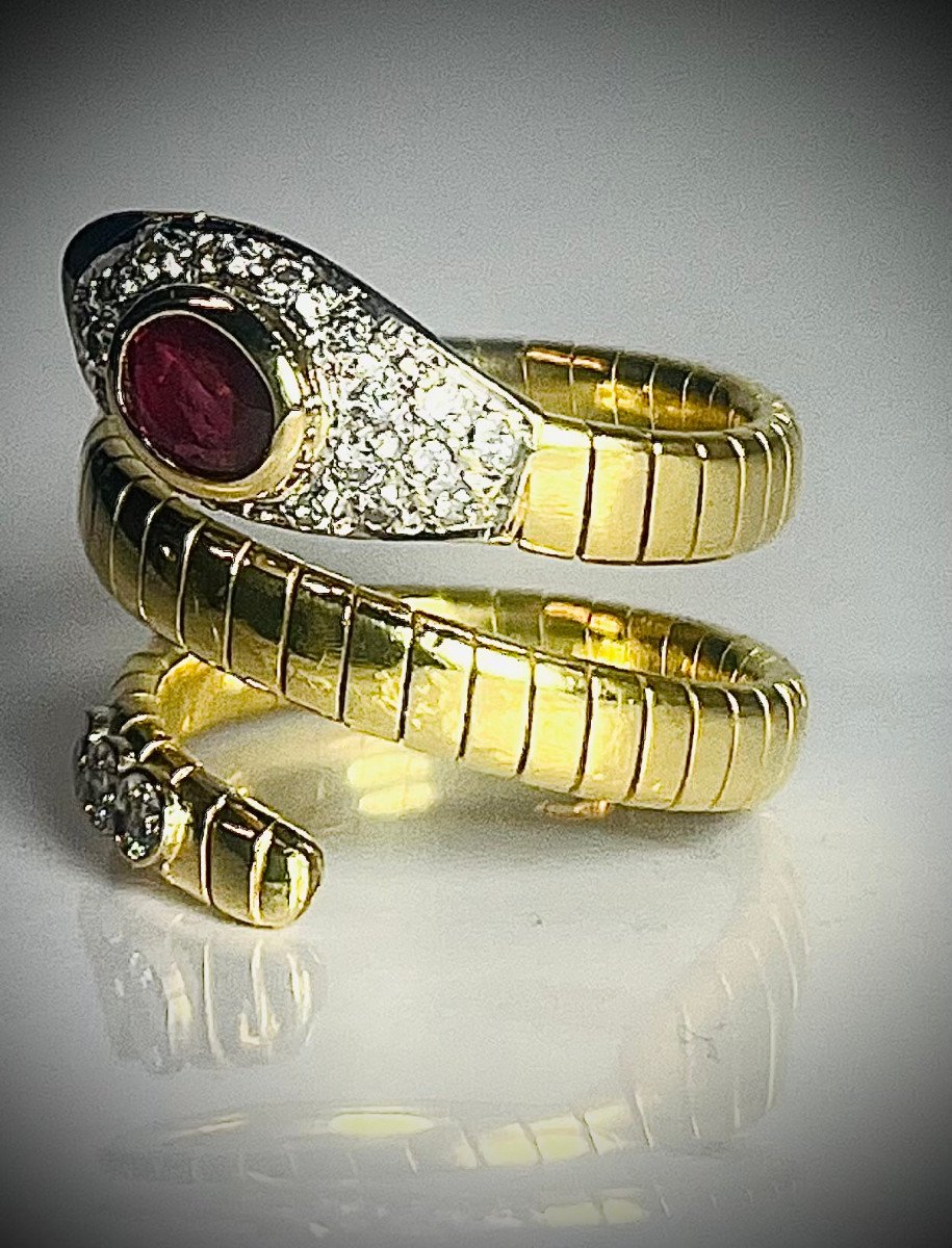 Bague Serpent Rubis Et Diamants-photo-1