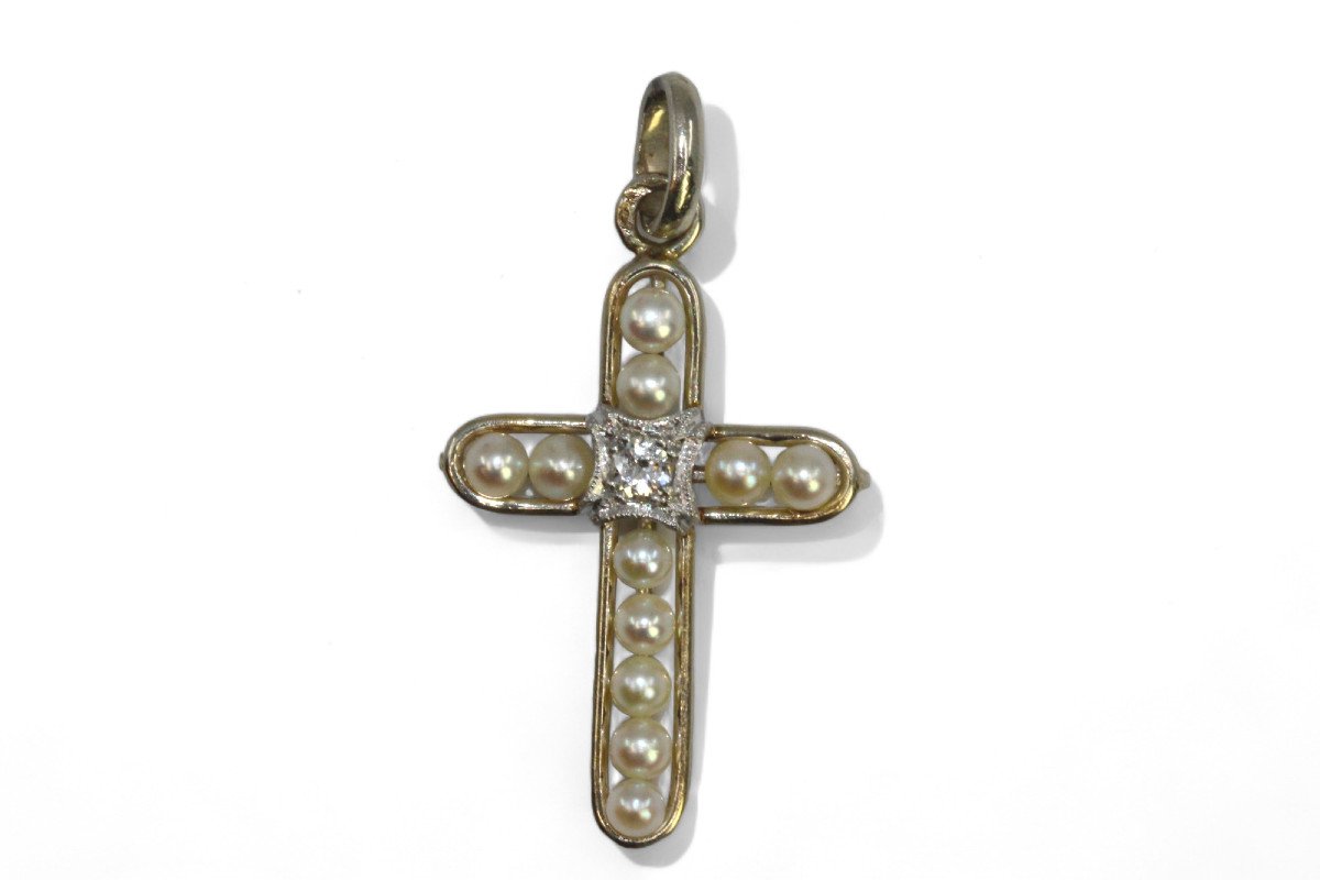 Art-deco Cross Pendant