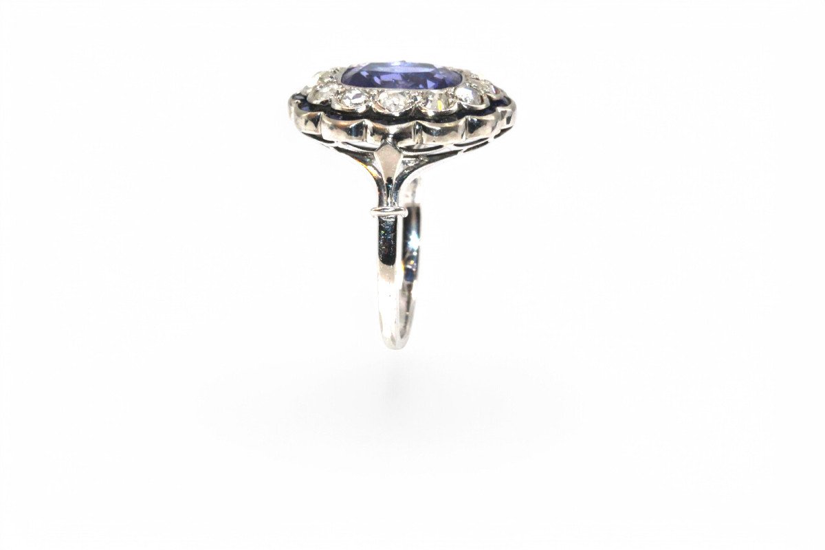 Art Deco Tanzanite And Diamond Ring-photo-1