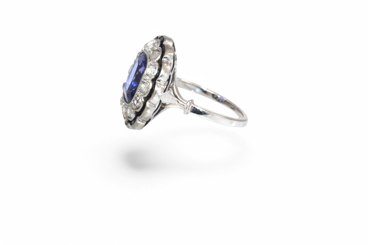 Art Deco Tanzanite And Diamond Ring-photo-4