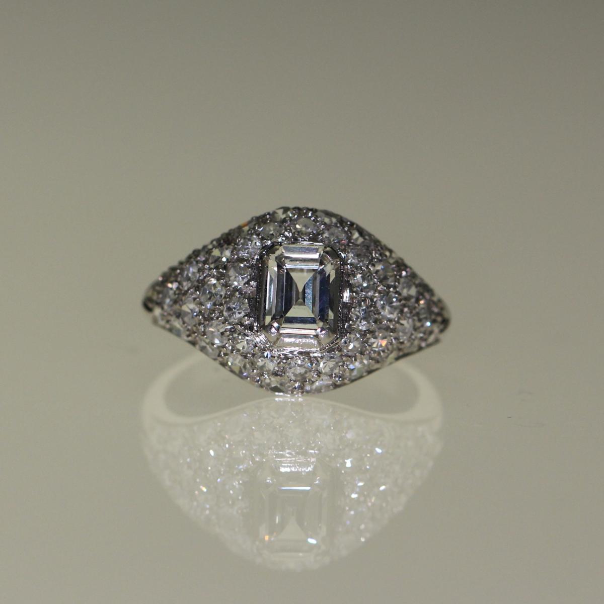 Art Deco Platinum And Diamond Ring