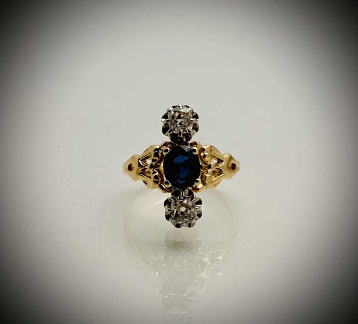 Art Nouveau Sapphire And Diamond Ring