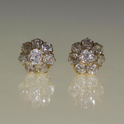 Clous d'Oreilles Marguerite Diamants 1905-1910