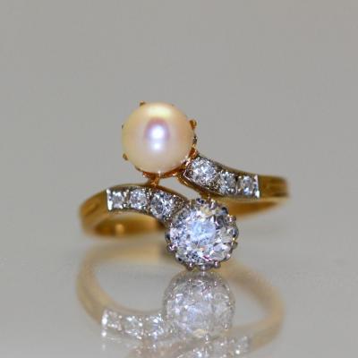 Bague Perle et Diamants 1905-1910