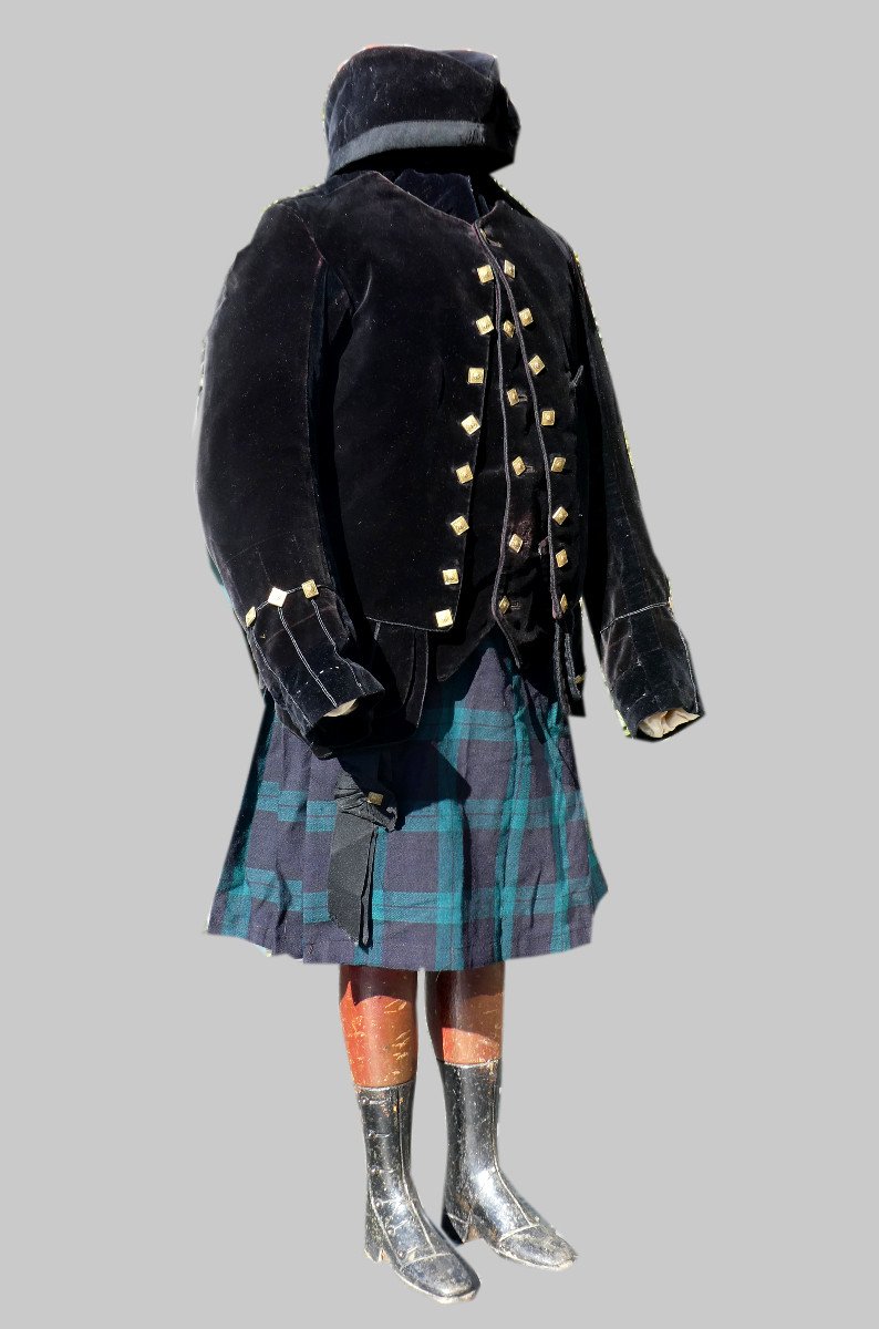 Scottish Outfit, 1900 Child Costume, Tartan, Kilt, 19th Century Panoply, Uniform-photo-3