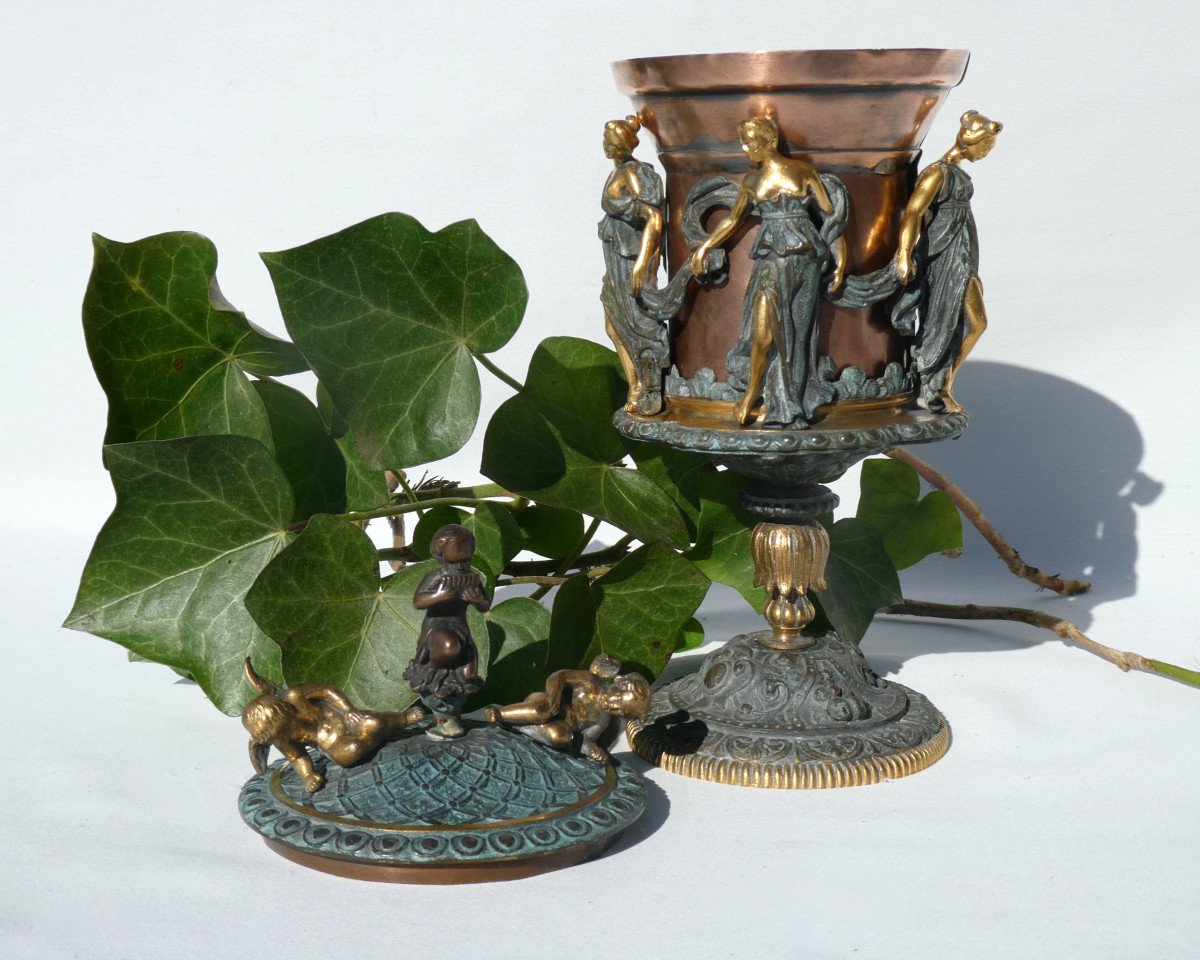 Drageoir / Brule Perfume Napoleon III Style Grand Tour, Bronze & Copper Antique Nineteenth-photo-6