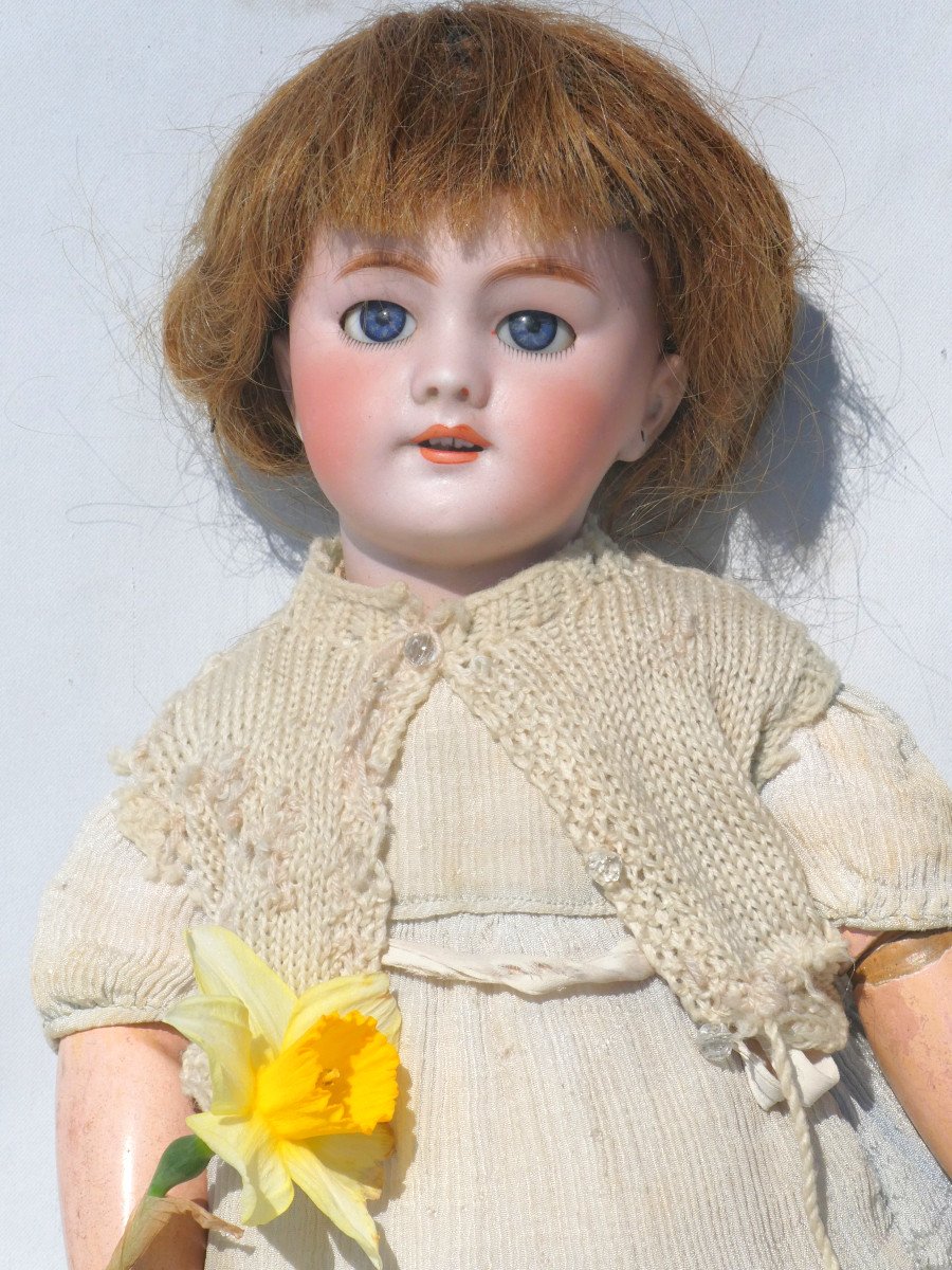 Head & Body Porcelain Doll Talking Twin, Passage Jouffroy Paris, Biscuit Keychain-photo-2