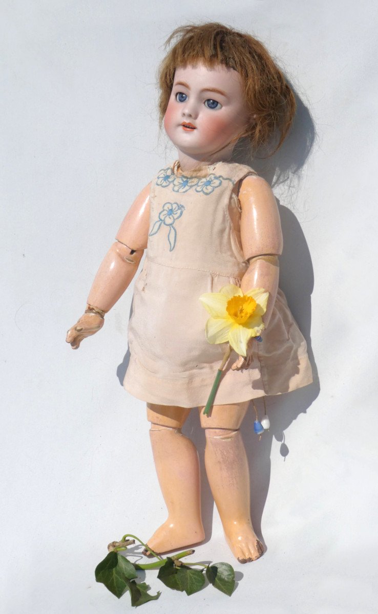Head & Body Porcelain Doll Talking Twin, Passage Jouffroy Paris, Biscuit Keychain-photo-4