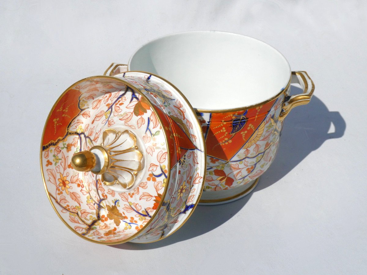 Pair Of Ice Cream Makers / Ice Cream Makers In 18th Century Derby Porcelain, Decor Imari / Admiral Nelson-photo-3