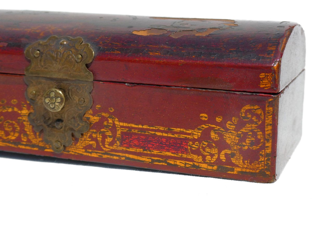 18th Century Needle Box, Toiletry Box, European Lacquer Sang De Boeuf, Fashion-photo-1