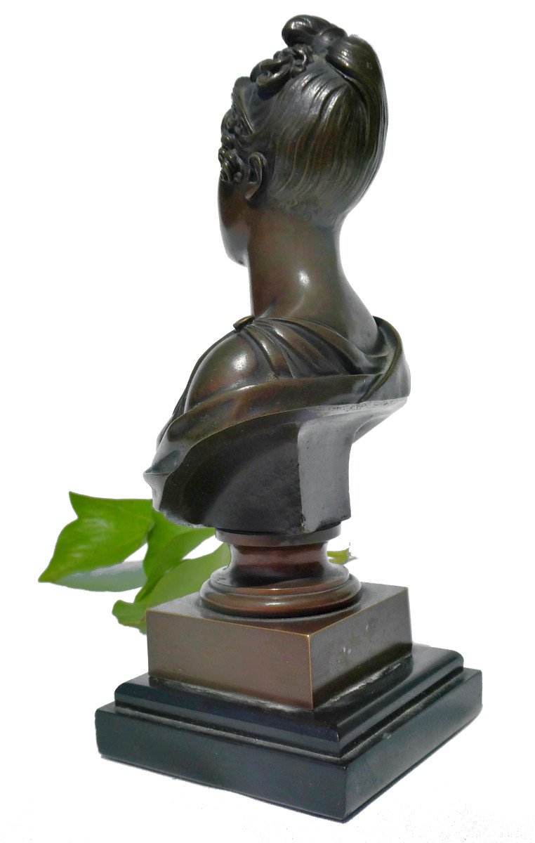 Bronze Bust Of The Empress Marie Louise, Wife Of Napoleon I, Nineteenth Empire Style-photo-4