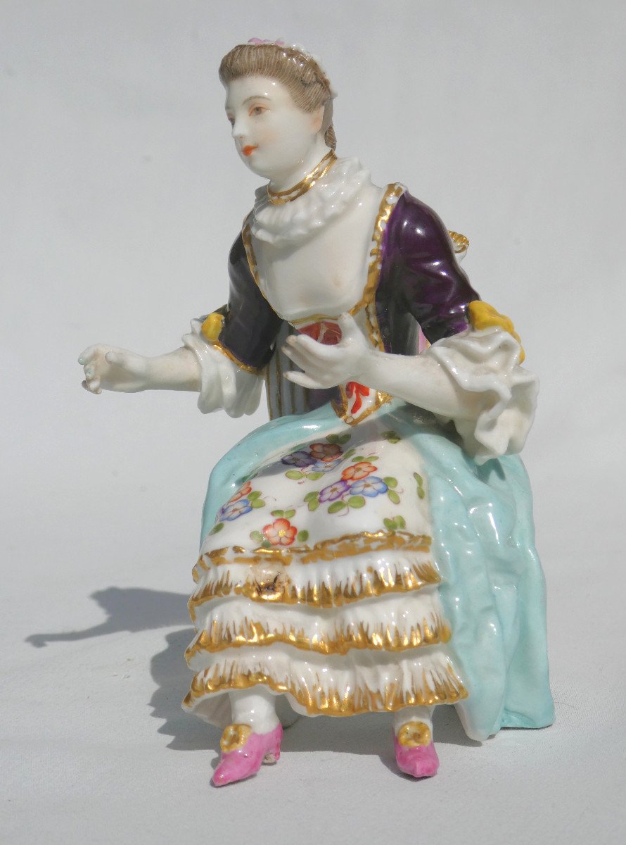 Sujet En Porcelaine Polychrome , Style Meissen XVIIIe Siecle , Samson XIXe , Napoléon III Femme-photo-4