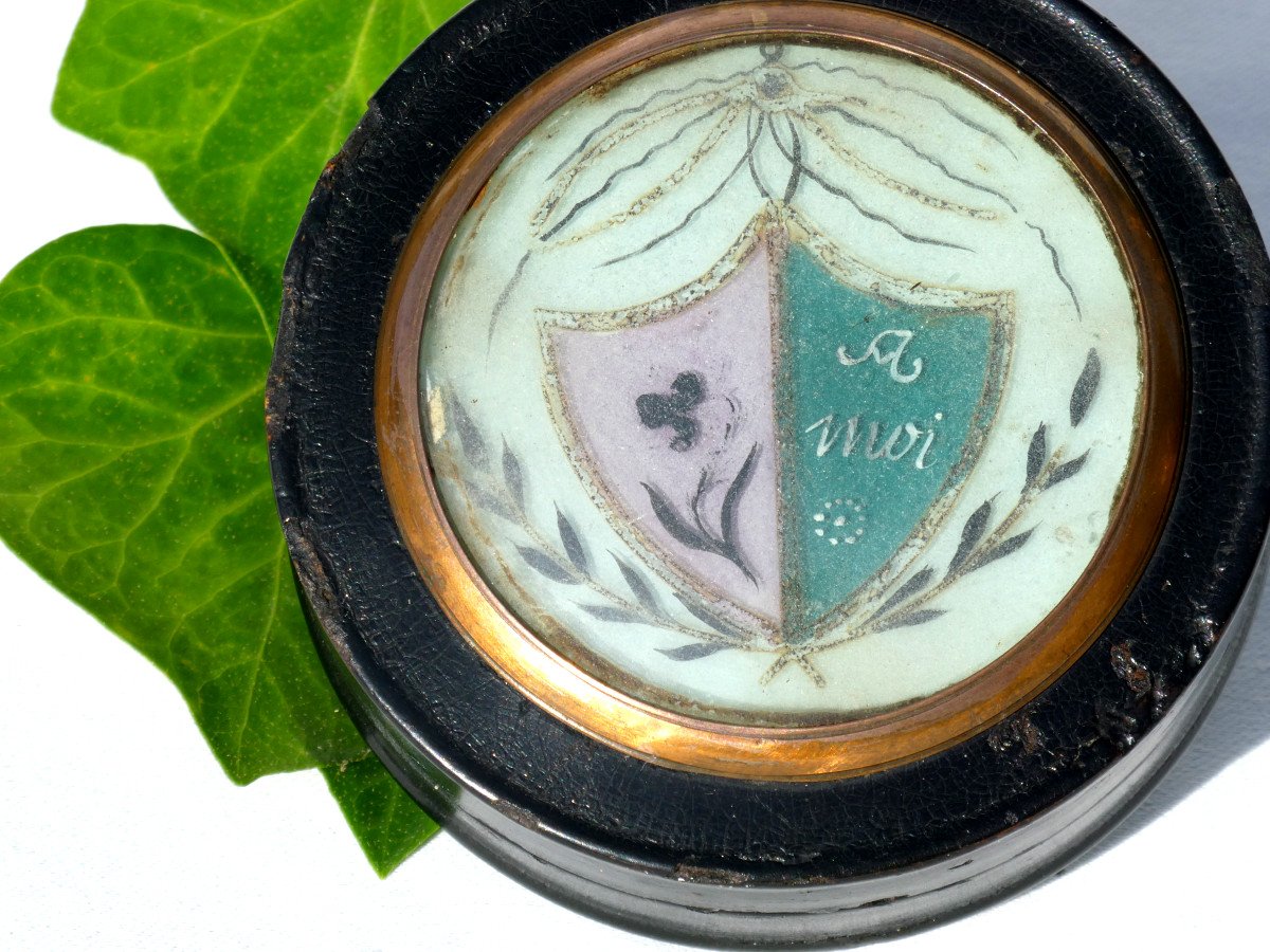 Tabatiere Louis Philippe Period, Snuff Box, Motto Decor, Rebus, Think Of Me 19th-photo-2