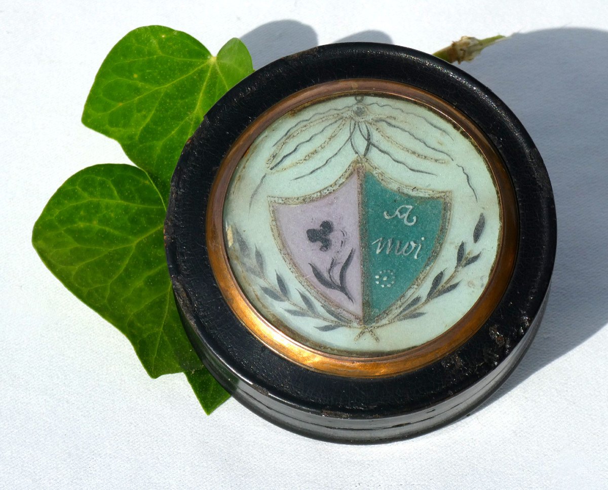 Tabatiere Louis Philippe Period, Snuff Box, Motto Decor, Rebus, Think Of Me 19th