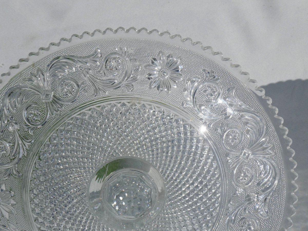 Pair Of Baccarat Crystal Compote Bowls Model Arabesques Nineteenth Napoleon III Mounted Plate-photo-3