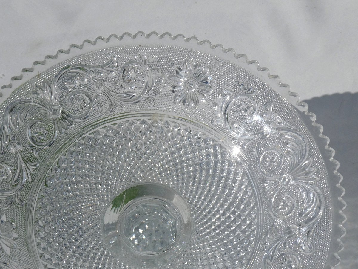 Paire De Compotiers En Cristal De Baccarat Modele Arabesques XIXe Napoléon III Assiette Montée-photo-3