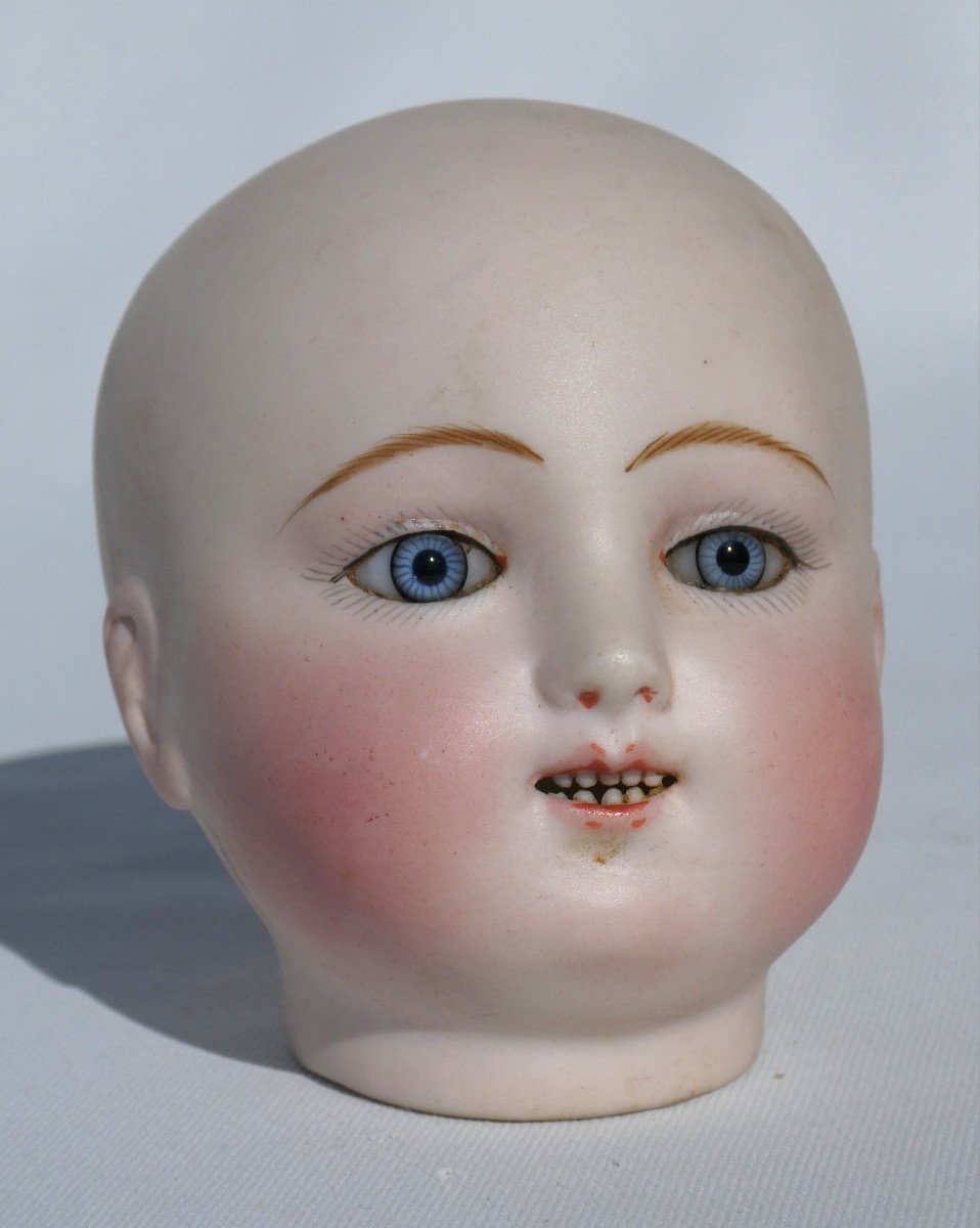 Head Of A Wriggling Baby, Steiner Doll, 19th Century Period, Open Mouth, Bisque