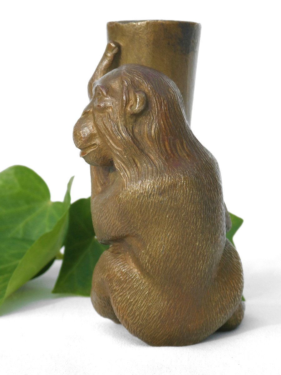 Animal Bronze, Orangutan, Art Deco Circa 1930, Monkey Paperweight-photo-5