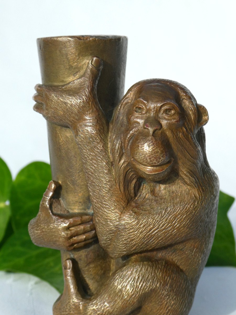 Animal Bronze, Orangutan, Art Deco Circa 1930, Monkey Paperweight-photo-6