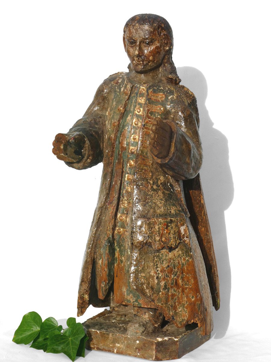 Large Religious Sculpture In Polychrome Wood, Jesus, 18th Century, Hispano Portuguese-photo-4