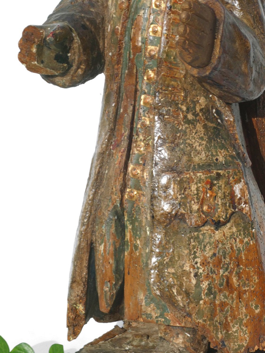 Large Religious Sculpture In Polychrome Wood, Jesus, 18th Century, Hispano Portuguese-photo-1