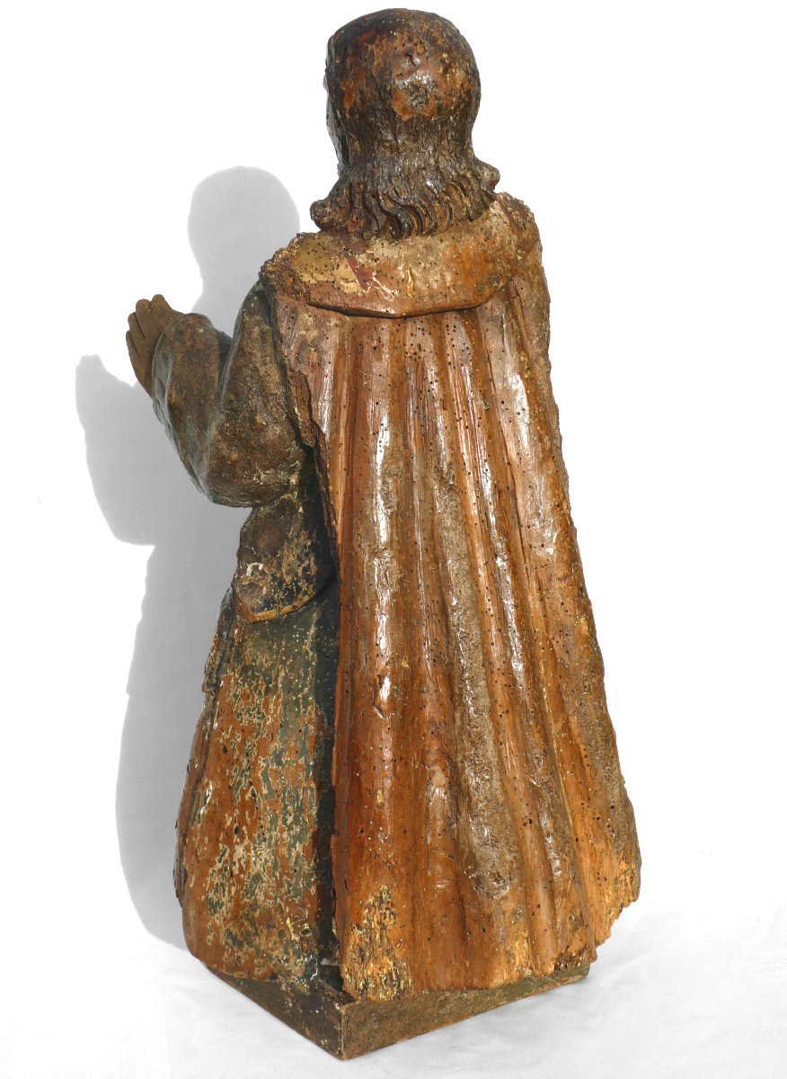 Grande Sculpture Religieuse En Bois Polychrome , Jesus époque XVIIIe , Hispano Portugais-photo-3