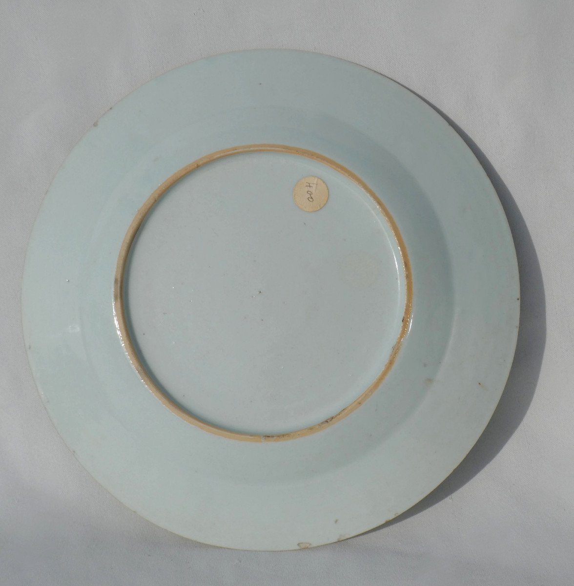 Chinese Porcelain Plate, 18th Century Period, Compagnie Des Indes, Celadon Green -photo-2