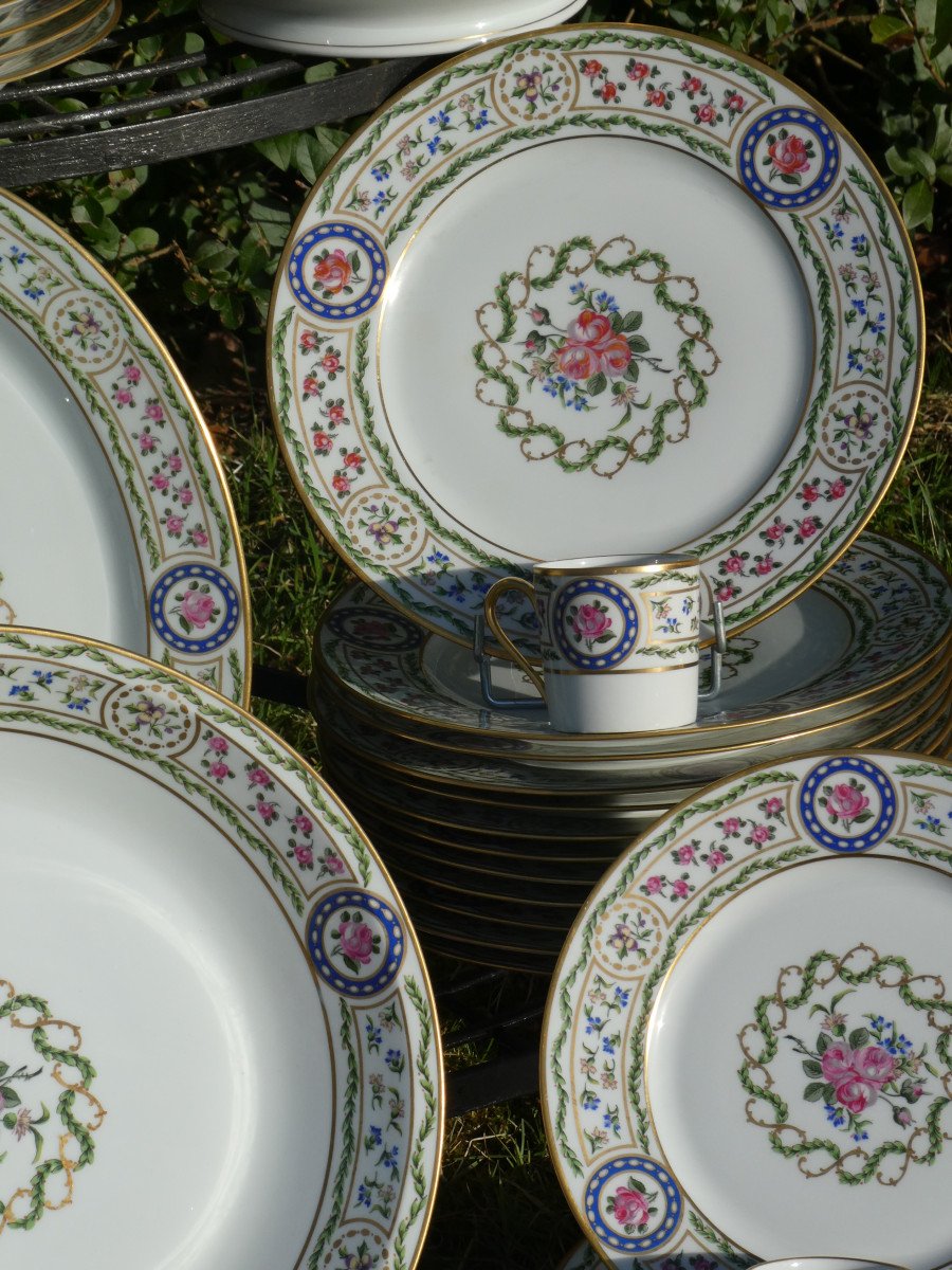 Important Service De Table Porcelaine De Limoges Haviland , Decor Louveciennes Style Marie Antoinette XVIIIe , Sevres Trianon-photo-8