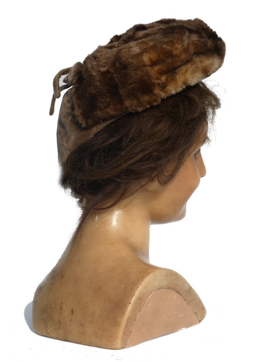 Hat 1930/1940, Jacques Heim Fur, Fashion, Toque, Hat Pin, Haute Couture-photo-2