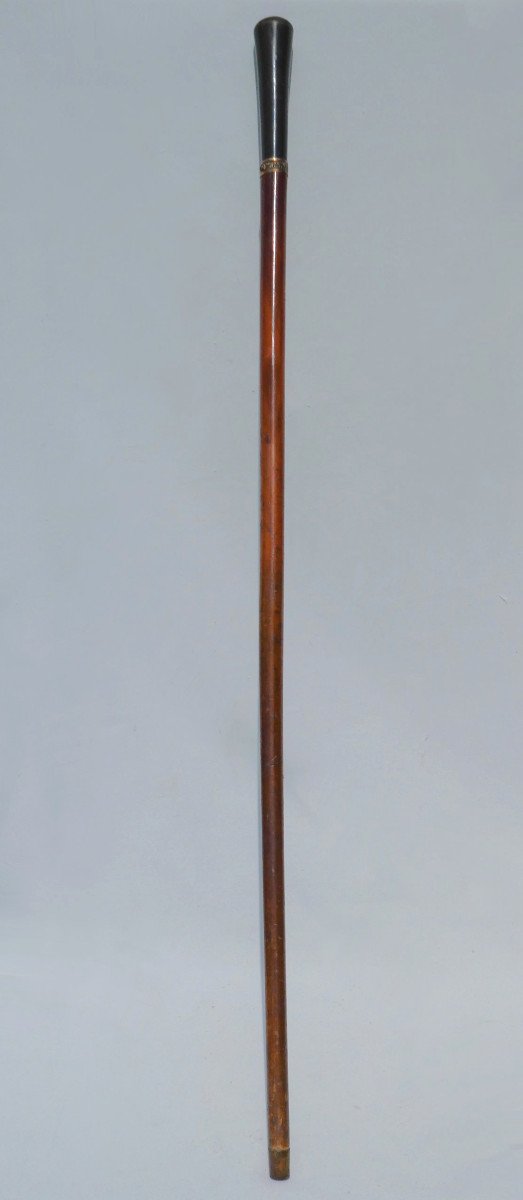 Cane With Sword / Dagger System, Malacca Jonc, 19th Century Period, Engraved Blade -photo-2