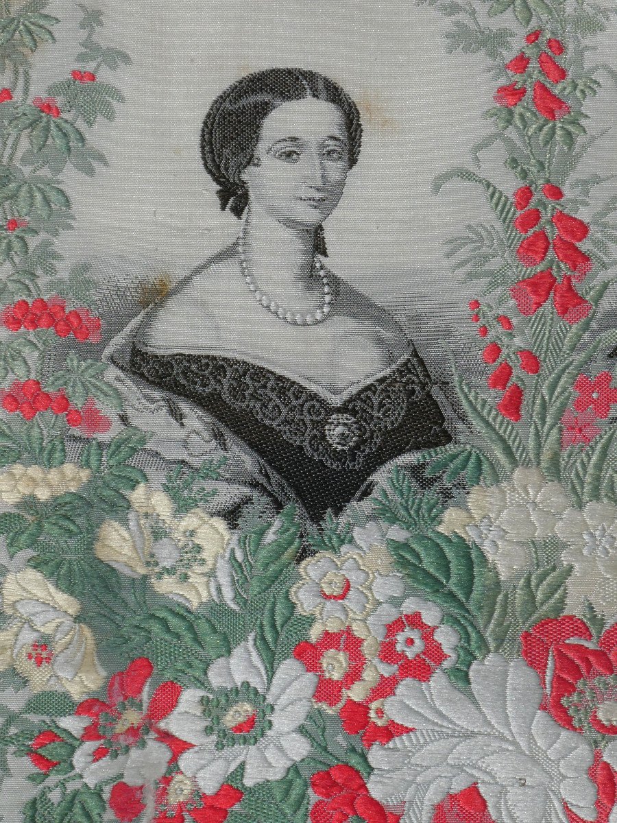 Portrait Sur Soie , Couple Imperial , Empereur Napoléon III & Imperatrice Eugenie XIXe Lyon-photo-3