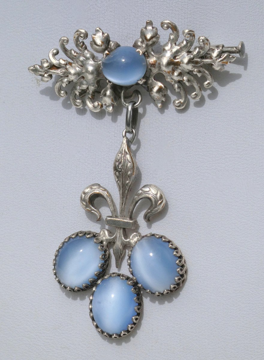 Royalist Jewelry, Transformation Brooch, Fleur De Lys Pendant, Late 19th Century, Medallion-photo-3