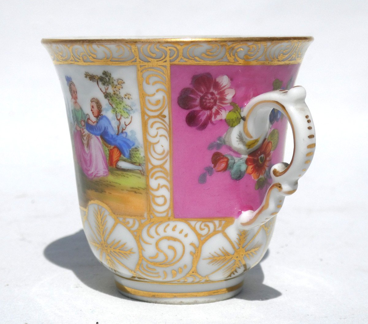 Meissen Porcelain Chocolate / Sorbet Cup Rex Augustus, Napoleon III, 19th Century-photo-4